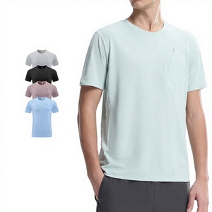 Men's Casual T-<b>Shirts</b> Custom Logo O-Neck Breathable Quick Drying <b>100</b>% <b>Polyester</b> Knitted Soft Blank Plain Dyed Woven - Product Image 3