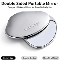 Miroir de poche compact personnalisé avec couvercle coulissant, forme nuage, en métal argenté, gravé, rotatif, plaqué or