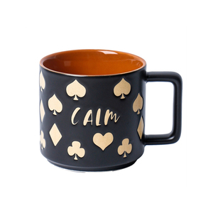 Wholesale Unique Embossed Designed Printing 15oz Black <b>Red</b> Ceramic Coffee Mug Lid Spoon Back School Hot/Cold <b>Microwave</b> - Product Image 2