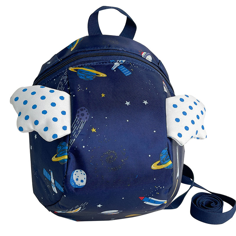Amiqi Fashion pink canvas cute angel 1-5 years old anti-lost double shoulder kids school bag for primary school girls small back