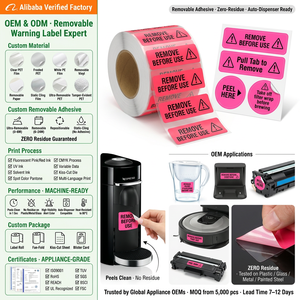 Étiquettes autocollantes personnalisées holographiques, imperméables, écologiques, anti-contrefaçon, à gratter, pour réfrigérateurs et machines à laver - Product Image 1