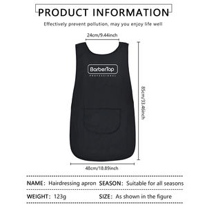 새로운 패션 트렌드 미용사 앞치마 맞춤 로고 일회용 논스틱 수납 포켓 헤어 바버 헤어 커팅 살롱 블랙 - Product Image 4