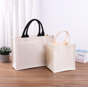 <b>Canvas</b> <b>Tote</b> Bag Custom Logo Shopping Bag Reusable Handled Carry Bag for Retail Gift Packaging - Product Image 1