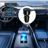 Cargador de Coche DC Impermeable para Starlink Mini, Doble USB-A y USB-C, con Pantalla Digital de Voltaje, Fuente de Alimentación para Vehículos, RV, Yate, Camión