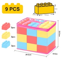 Jeu de Blocs de Construction Géants en Plastique 3 Couleurs pour Enfants, Briques de Construction Empilables, Jouet Éducatif pour les Tout-Petits, 9 Pièces