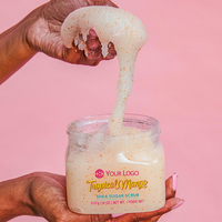 Exfoliante exfoliante de sal marina de frutas, venta al por mayor, blanqueamiento de la piel vegana, hidratante, mango, arándano, kiwi, sal de baño, crema exfoliante corporal