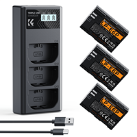 K&F Concept Compatibile con Canon R5 R6 R7 C50 R6V, Caricabatterie LCD a 3 Slot e Set di 3 Batterie Ricaricabili LP-E6P per Fotocamera Digitale