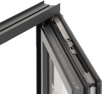 Ventanas y Puertas Abatibles de Aluminio con Marco Horizontal HC, Vidrio Templado Insonorizado, Persiana para Uso en Exteriores, Baños y Hoteles