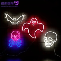 Insegna LED Neon Rossa a Forma di Bara e Pipistrello per Halloween, Insegna LED Gotica a Forma di Bara, Insegna Luminosa LED Neon Personalizzabile con Pipistrello e Fantasma, Dimmerabile USB
