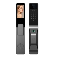 Cerradura Inteligente para Puerta con Reconocimiento Facial y de Palma de la Mano, Intercomunicador WIFI TUYA, Diseño Moderno, Fácil Instalación, Manijas, Precio de Fábrica al por Mayor