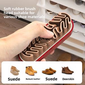 <span class=keywords><strong>Brosse</strong></span> de nettoyage pour chaussures en daim, <span class=keywords><strong>nubuck</strong></span> et peau de cerf avec manche en bois et <span class=keywords><strong>brosse</strong></span> en caoutchouc deux-en-un au design moderne - Product Image 3