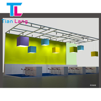 Caisson lumineux de publicité de cube de LED de plafond suspendu portatif imprimé par coutume pour l'affichage en aluminium d'expositions de salon commercial