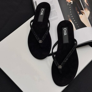 รองเท้าแตะแฟชั่นของผู้หญิงรองเท้าแตะสีดำหรูหราของผู้หญิงชายหาด - Product Image 3