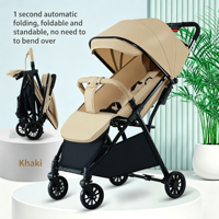 Poussette bébé pliable en un clic JXB Auto, légère et portable, avec rotation à 360° °   Roues pivotantes