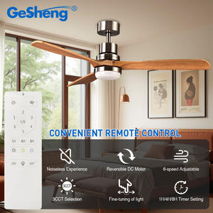 Ventilateur <span class=keywords><strong>de</strong></span> Plafond Électrique Design avec Lumière, Ventilador <span class=keywords><strong>de</strong></span> Techo Led, 3 Pales en Bois, Télécommande DC, Ventilateur <span class=keywords><strong>de</strong></span> Plafond LED avec Lampes LED - Product Image 2