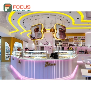 Creative Coffee Display Rack Retail Snack <b>Shelf</b> <b>Walnut</b> Finish Cafe Product Display Rack - Product Image 3