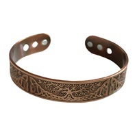 Bracelet ouvert magnétique vintage PFT Tree Life en alliage de zinc électroplaqué, tendance, personnalisé, puissance de la santé, style punk, simple