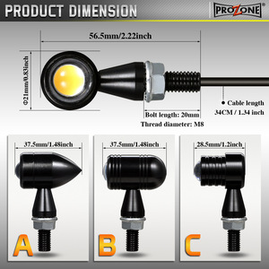 Mini lampe indicatrice LED COB jaune pour plaque d'immatriculation de moto, feu de signalisation auxiliaire pour la modernisation et la rénovation - Product Image 3