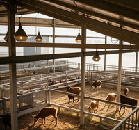 Structure en acier préfabriquée moderne à bas prix pour élevage de moutons et de chèvres