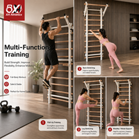 Escalera Sueca de Madera para Ejercicios de Estiramiento Corporal, Montada en la Pared, Venta Caliente de Fábrica China