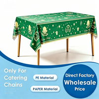 Nappe jetable personnalisée vert menthe avec dorure à chaud, imperméable en PE, rectangulaire, pour fournitures de fête de remise des diplômes