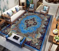Tapis de salon en polyester à poils ras, antidérapant, écologique, multicolore, fabriqué à la machine, design personnalisé, adapté aux animaux domestiques