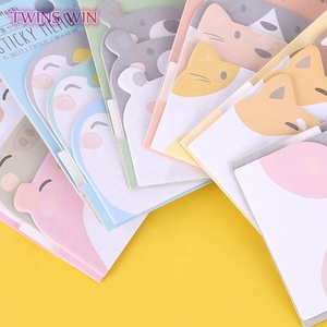 Bloc-notes adhésifs créatifs <span class=keywords><strong>en</strong></span> forme d'animaux de dessin animé, durables, portables, mini, personnalisés, papeterie créative, ensemble de blocs-notes adhésifs pour étudiants - Product Image 3