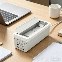 Brosse de table intégrée Flip up Cover Grommet Power USB Socket Aluminium Alloy Flip up Desktop Outlet