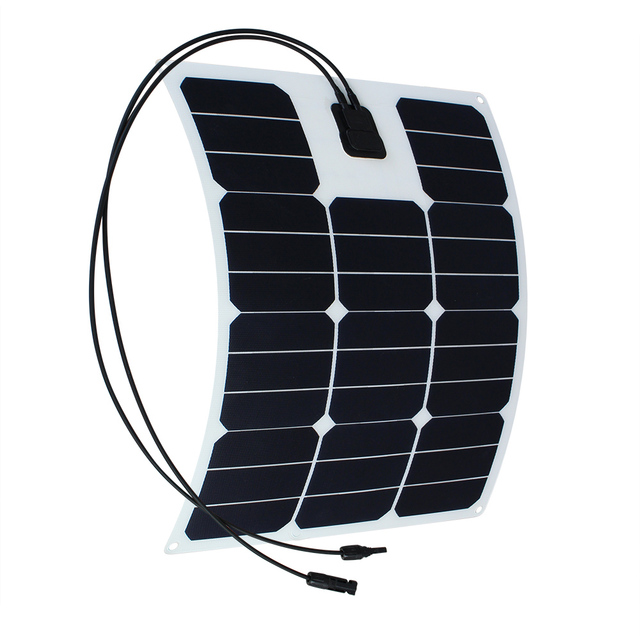 Portable 35W 18V Flexible Solar Panel for Connectors Thin Film Semi-Flexible Solar Panels for Camping & Marine Use