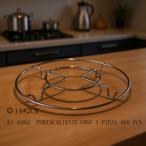 Sous-plat en métal, support pour plaque chauffante, diamètre 14 cm, résistant à la chaleur, outil de cuisine AZ-6002 par ZAA pour un service alimentaire sûr - Product Image 2