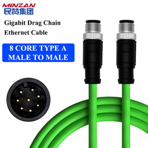 Câble LAN industriel de bouclier de chaîne de traînée d'Ethernet Cat6a Rj45 M12 mâle/femelle à grande vitesse Patch de FTP câble LAN industriel de réseau - Product Image 3