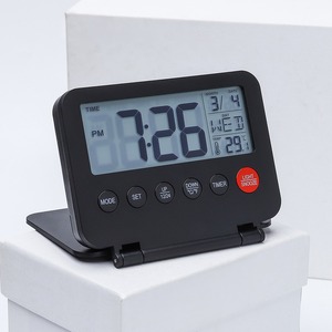 Réveil de <span class=keywords><strong>voyage</strong></span> pliable Huayang 035, design ultra-plat avec rétroéclairage, affichage de la température, calendrier perpétuel, fonction snooze et affichage hebdomadaire - Product Image 3