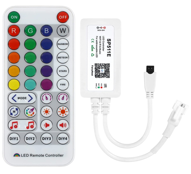 5-24V SP511E WiFi LED Music Controller for Addressable LED Strip Light IOS and Android System APP Control and IR Remote Control