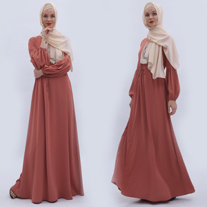 linterna mangas elástico puños étnicos estilo de diseños informales casual abaya musulmana árabe vestido - Product Image 2