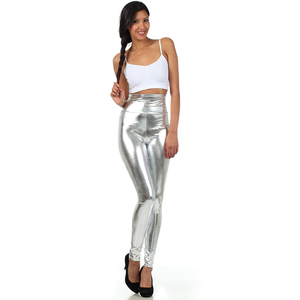 Ladies Latex High Waist Full Length <strong>Leggings</strong> Sexy Bright <strong>Sequin</strong> Pants Shining Fitness <strong>Legging</strong> - Product Image 4