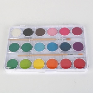 Juego de pintura de acuarela de 18 colores con 2 pinceles, lavable, perfecto para hacer tarjetas, pintura, caligrafía - Product Image 5