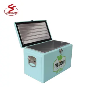 20L Ngoài Trời Ice Box Bia Di Động Uống Kim Loại Cooler Box