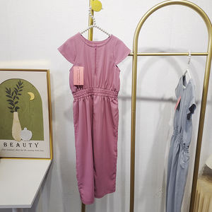 Tuta minimalista personalizzata tuta estiva monopezzo tinta unita vestiti famiglia <span class=keywords><strong>madre</strong></span> e bambino comoda tuta grigia - Product Image 2