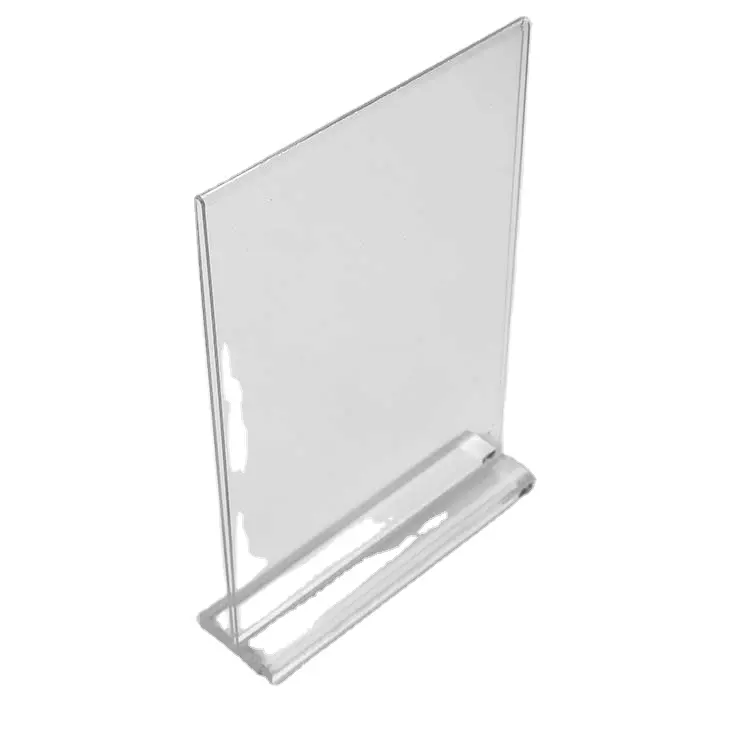 manufacture acrylic table stand menu holder, T shape table top sign holder sign holder manufacturer retail price display.