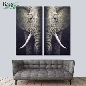Pintura al Óleo Moderna de Elefante Africano Pintado a Mano, Diseño Único para Decoración de Hotel u Hogar - Product Image 6