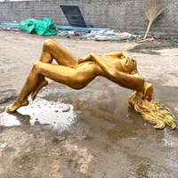 Escultura de Mujer de Bronce, Estatua de Dama Elegante de Metal Fundido Antiguo para Jardín Exterior, Personalizada y Grande, de BLVE