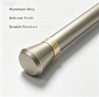 Tringle à rideau en alliage d'aluminium, tringle à rideau romaine décorative de luxe, couleur et longueur personnalisées pour la maison, l'hôtel, le bureau, ameublement doux