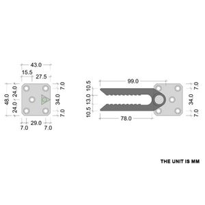 Hebilla <span class=keywords><strong>de</strong></span> Conexión para Sofá, Conector <span class=keywords><strong>de</strong></span> Respaldo, Base Dentada, Soporte Desmontable, Bisagra <span class=keywords><strong>de</strong></span> Boca <span class=keywords><strong>de</strong></span> Cocodrilo con Bloqueo - Product Image 2