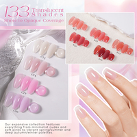 Fabricant de vernis à ongles en gel sans HEMA sur mesure, plus de 3000 couleurs, série nude translucide glacée, étiquette privée OEM, vernis à ongles en gel UV LED 15 ml