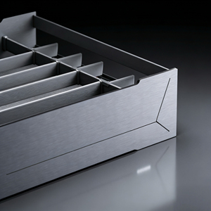 Gabinete de <span class=keywords><strong>Cocina</strong></span> Moderno de Lujo en Acero Inoxidable Negro Mate con Cestas Extraíbles Inteligentes, Iluminación LED y Fregadero para Villa - Product Image 3