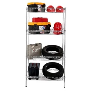 AMJ Carbon Steel 4 Tier Nsf Approval Metal Tire Wire Shelves Shelving For Garage