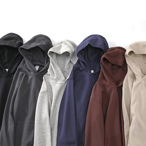 Sudadera con Capucha Vintage de Manga Larga de Mezcla de Algodón para Primavera/Otoño, 400g, Estilo Urbano para Parejas, Marca de Moda Japonesa Americana, Color Sólido, Holgada - Product Image 1