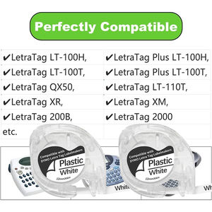 Cintas de Etiquetas de Papel Negro sobre Blanco de 12 mm * 4 m Compatibles con la <span class=keywords><strong>Impresora</strong></span> <span class=keywords><strong>Dymo</strong></span> <span class=keywords><strong>LetraTag</strong></span> LT91200 91330 para LT-100H LT-100T - Product Image 6
