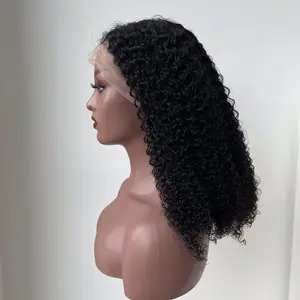 Wholesale Indian 100% Virgin Raw Human Hair Full Curly Short Lace Bob Wigs Vendor Glueless Lace Front Wigs For Black Women