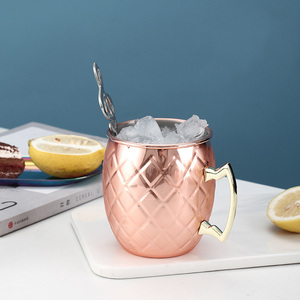 XHL <span class=keywords><strong>SUB</strong></span> 500ml martelé vin mule tasse en acier inoxydable moscou ananas café bière personnalisé verre céramique PP verres retour école - Product Image 3